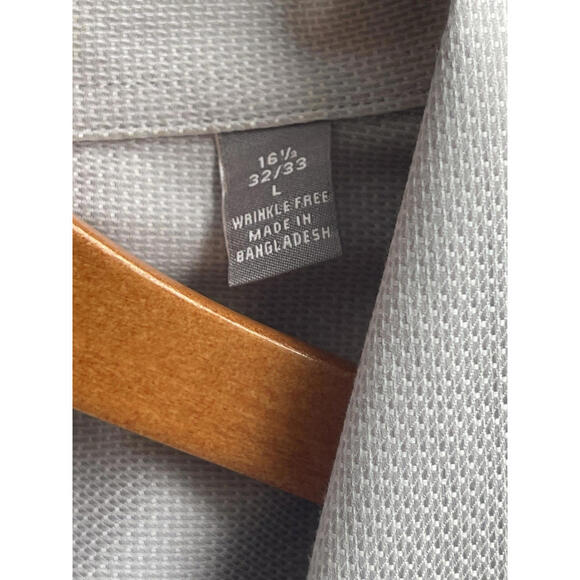 Michael Kors Men’s Dress Shirt Size L 16.5 32/33 Gray Wrinkle Free Long Sleeve - Picture 3 of 9